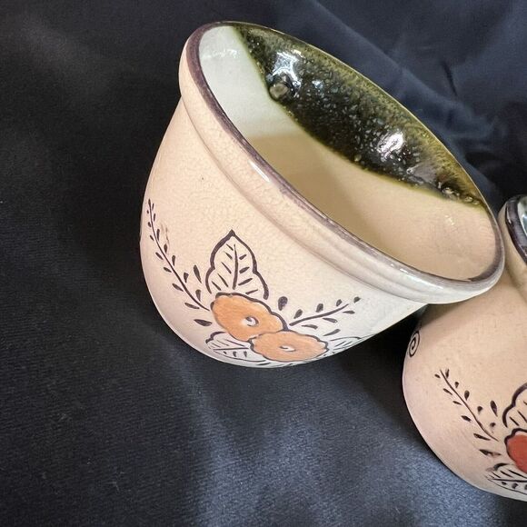 Vintage BAKERITE BAKE RITE OVEN WARE Japan Flower Stoneware Stone Ramekins 2 - Picture 6 of 12